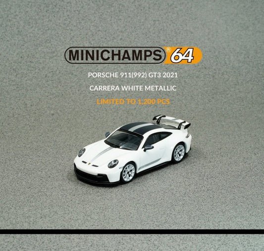 Minichamps - Porsche 911 GT3 (992) 2021 Carrera Blanc Métallisé - Échelle 1/64 643061009