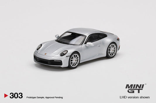Mini GT - Porsche 911 (992) Carrera 4S GT Argent Métallisé Conduite à droite - Échelle 1/64 MGT00303-R