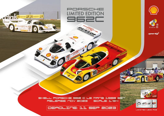 Spark Model - Porsche 962C Shell Le Mans 1988 #18 & DUNLOP Supercup 1987 HJStuck #17 - Échelle 1/64 YCOMBO64005