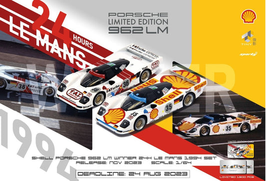 Spark Model - Porsche 962 LM Shell 24h Le Mans 1994 3e #35 & Vainqueur #36 - Échelle 1/64 YCOMBO64004
