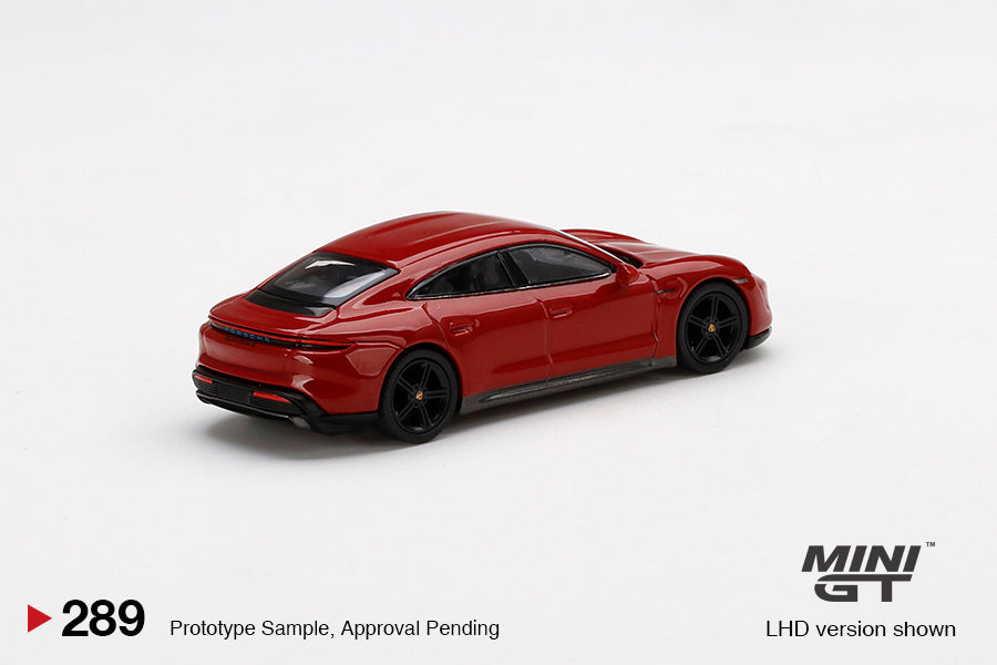 Mini GT - Porsche Taycan Turbo S Rouge Carmin Conduite à droite - Échelle 1/64 MGT00289-R