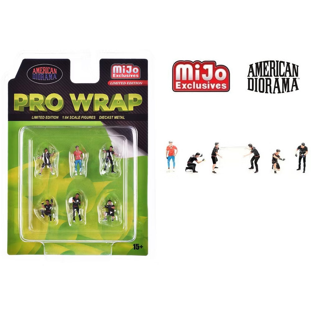 American Diorama - Coffret de 6 figurines moulées sous pression « Pro Wrap » (6 figurines) - Exclusivités MiJo - Échelle 1/64 AD-2413MJ