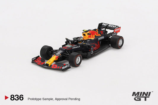 Mini GT - Red Bull RB16B #11 Sergio Pérez 2021 Azerbaijan Grand Prix Winner - Scala 1/64 MGT00836