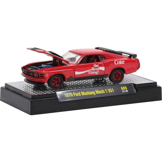 M2 Machines Ford Mustang Mach 1 351 1970 Coke - Échelle 1/64
