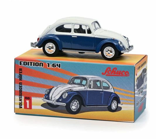 Schuco - Volkswagen Käfer / Beetle - bleu et blanc - Échelle 1/64 452031900
