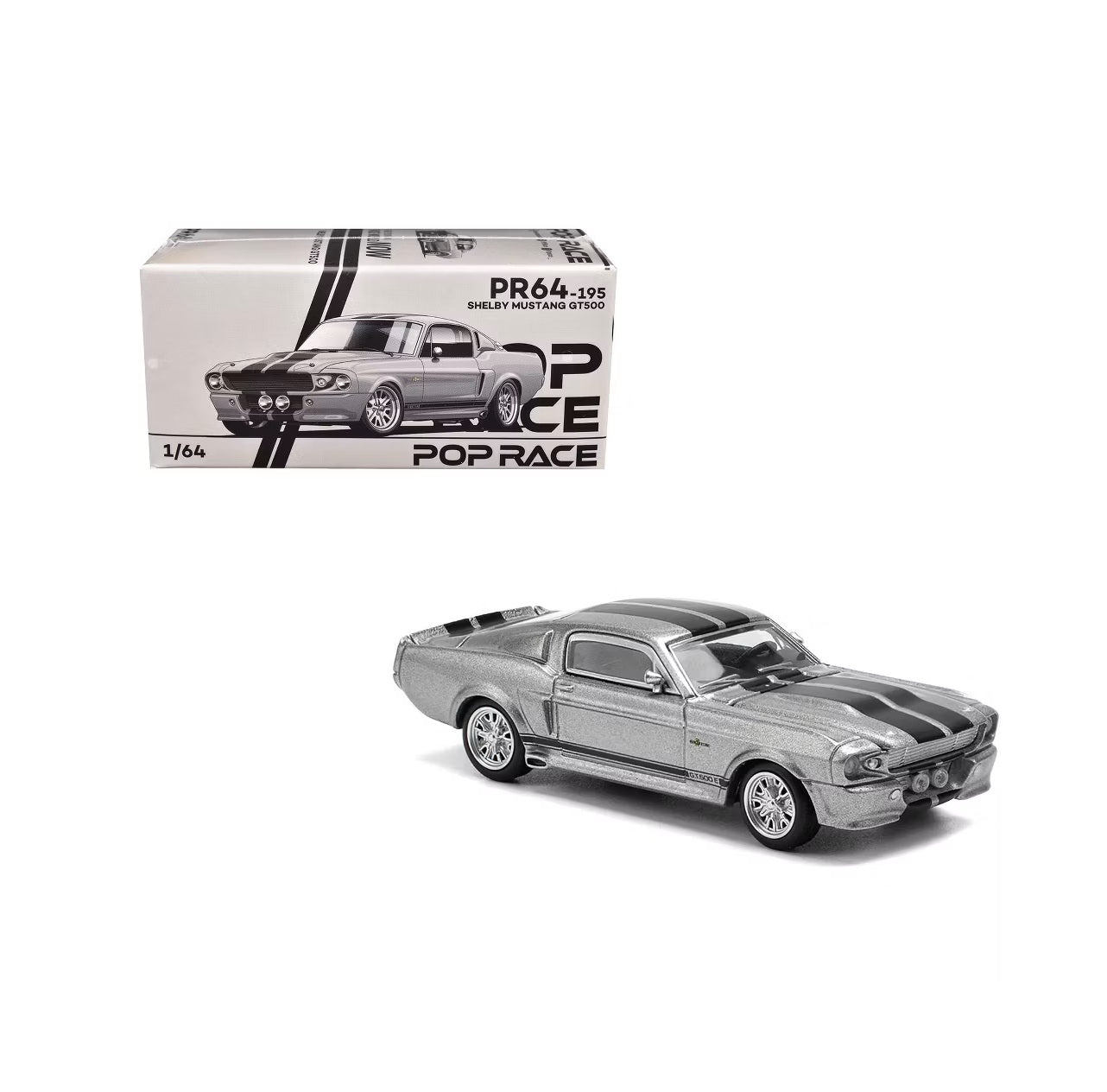 Pop Race - Shelby Mustang GT500 Grey / Black - Scala 1/64 PR64-195