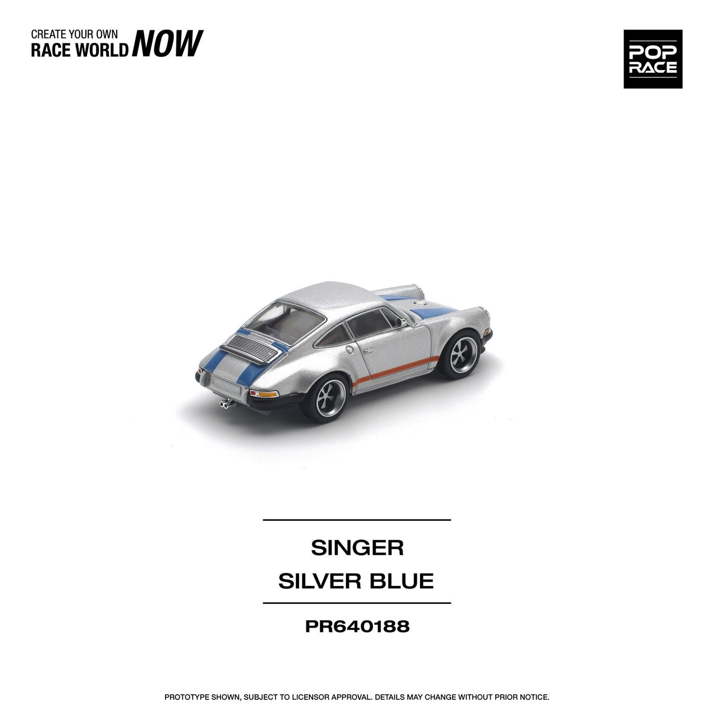 Pop Race - Porsche Singer 964 Silver Blue - Scala 1/64 PR64-188