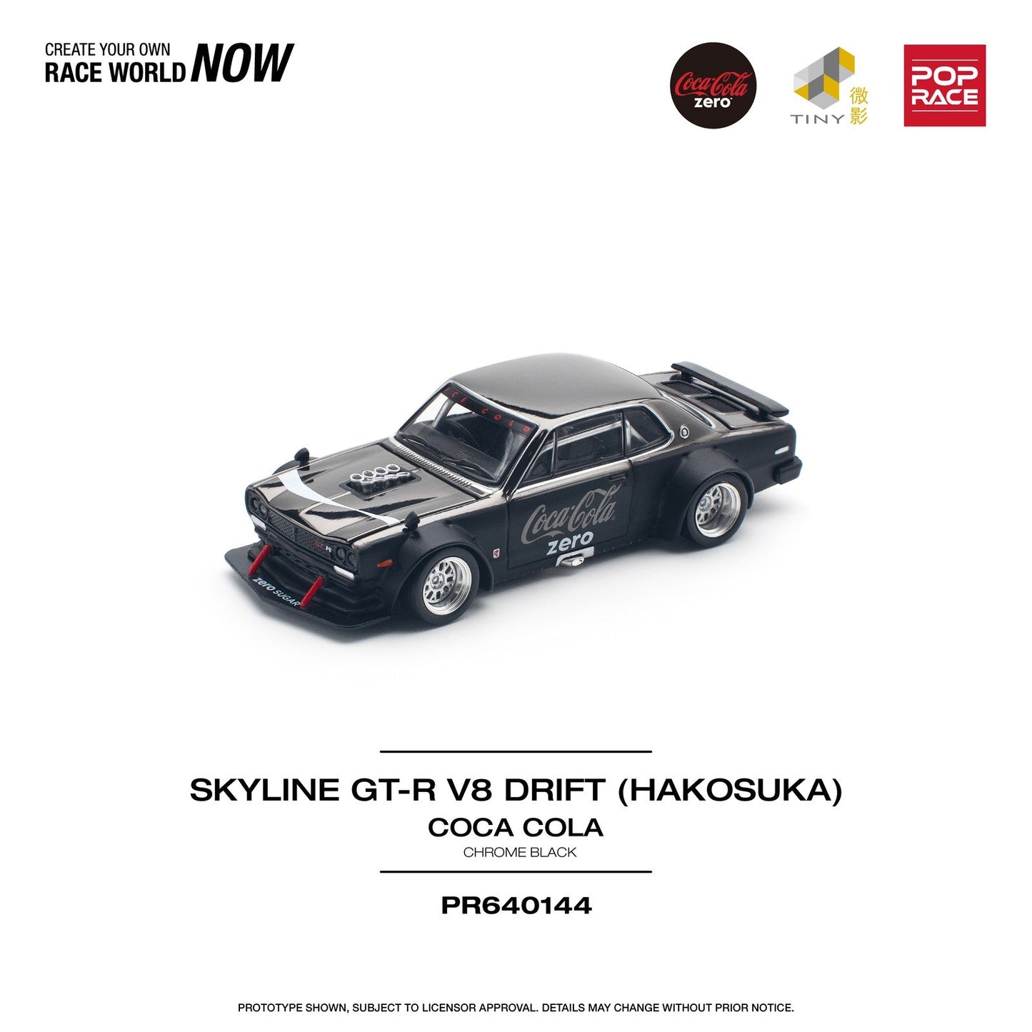 Pop Race - Pop Race - Skyline GT-R V8 Drift "Hakosuka" Coca Cola Zero - Scala 1/64 PR64-144
