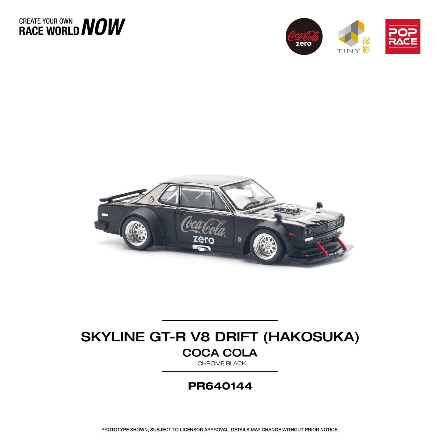 Pop Race - Pop Race - Skyline GT-R V8 Drift "Hakosuka" Coca Cola Zero - Scala 1/64 PR64-144