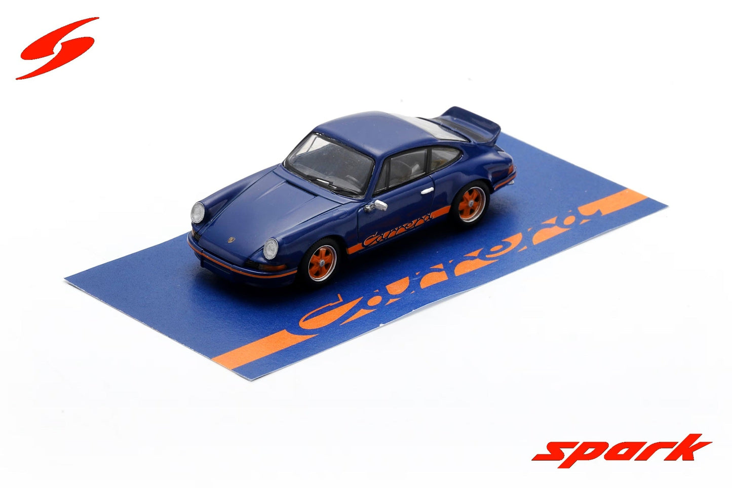 Spark Model - 1973 Porsche 911 Carrera 2.7 RS (Blue with orange stripe) - 1/64 Scale 64SP007A