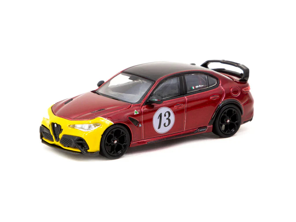 Tarmac Works - Alfa Romeo Giulia GTAm Red / Yellow - Scale 1/64 T64G-TL031-MRY