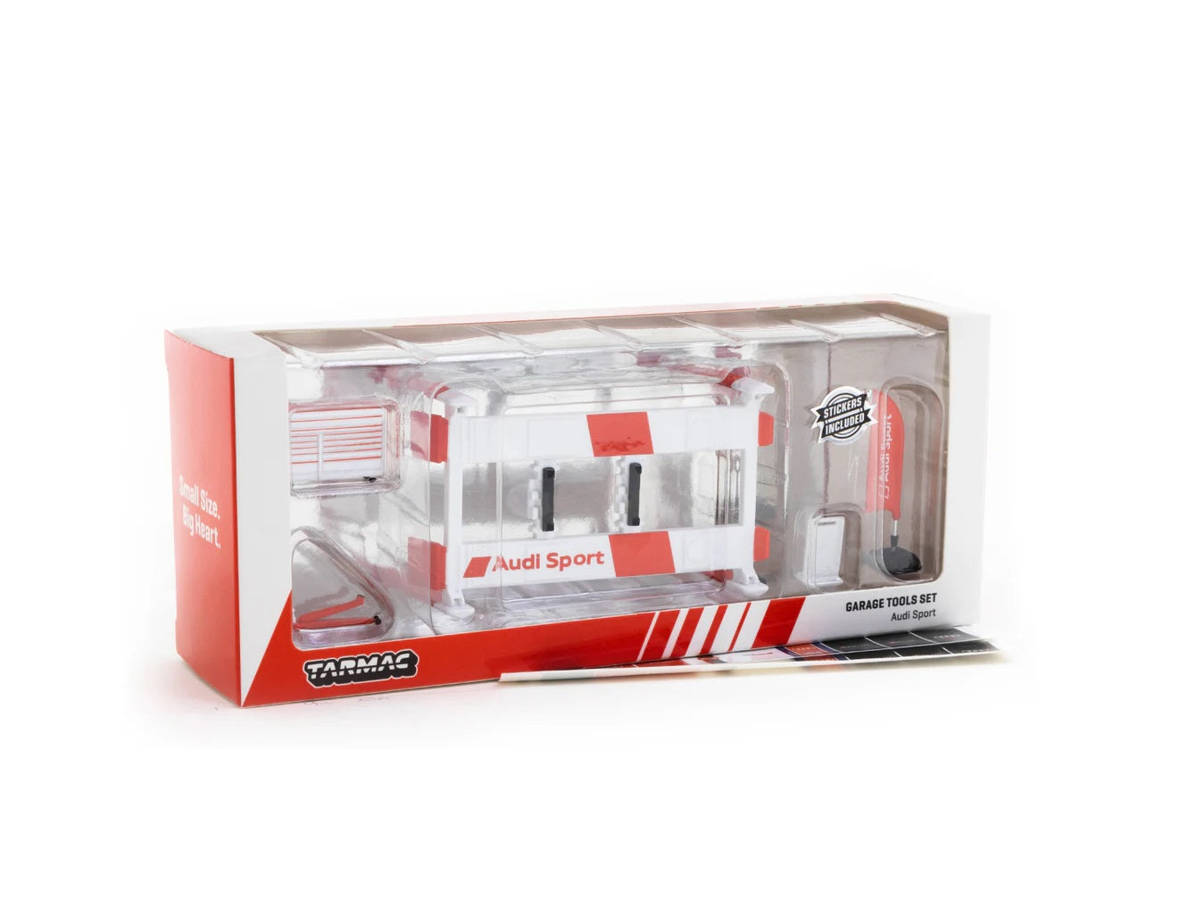 Tarmac Works - Coffret d'outils de garage Audi Sport - Autocollants inclus - Échelle 1/64 T64A-001-AS