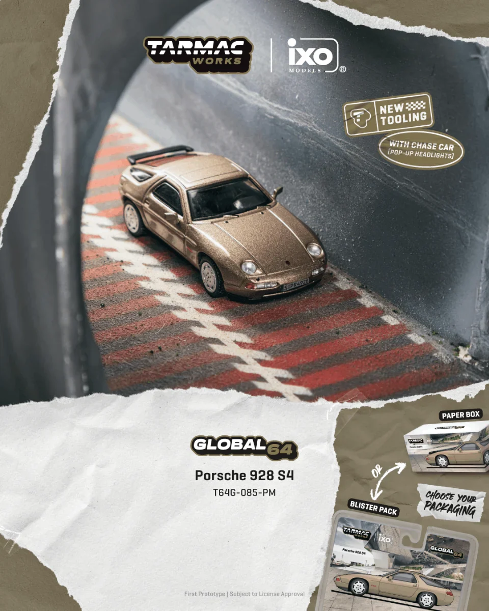 Porsche 928 S4 ミニカー 1:64 10台 PRE-ORDER] Tarmac Works - Porsche 928 S4 Platinum Metallic 1992