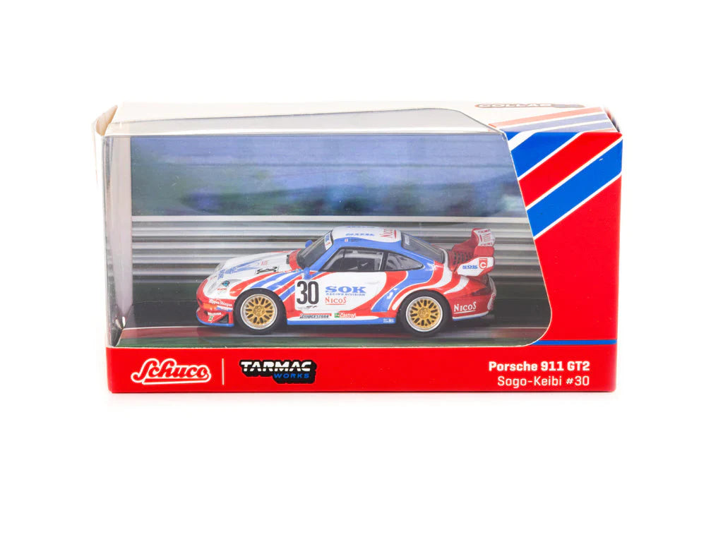Tarmac Works - Porsche 911 GT2 Sohgo-Keibi #30 - COLLAB64 Schuco - Scale 1/64 T64S-004-SK