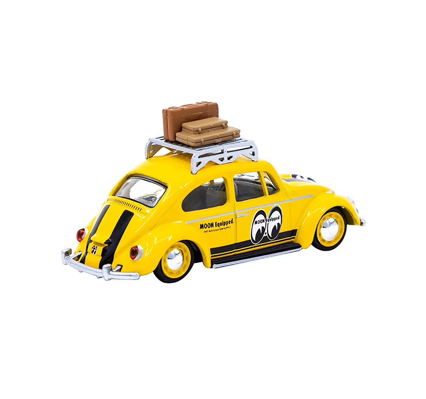 Tarmac Works - Volkswagen Beetle Mooneyes With roof rack and suitcases - COLLAB64 - Scale 1/64 T64S-006-ME1