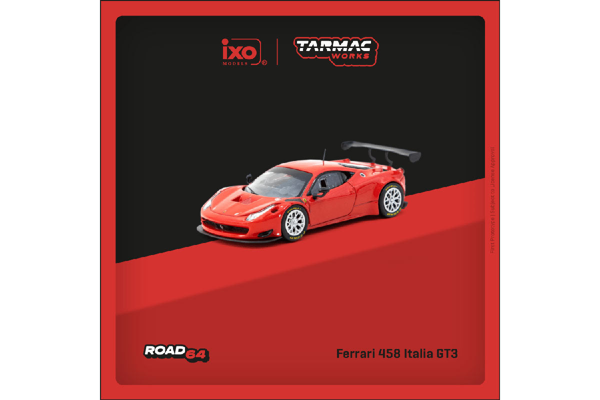 Tarmac Works - Ferrari 458 Italia GT3 Red - ROAD64 - Scale 1/64 T64R-074-RE