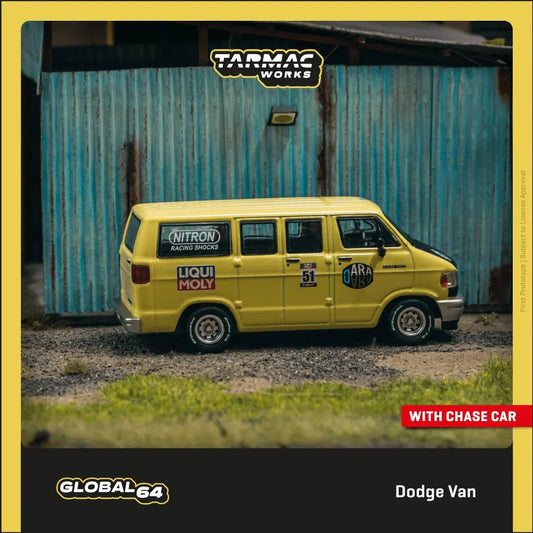 Tarmac Works - Dodge Van Jaune - GLOBAL64 - Échelle 1/64 T64G-TL032-YL