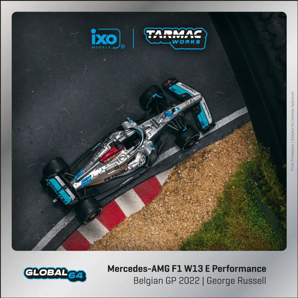 Tarmac Works - Mercedes-AMG F1 W13 E Performance Belgian Grand Prix 2022 George Russell "Global64" Series - Scale 1/64 T64G-F044-GR3