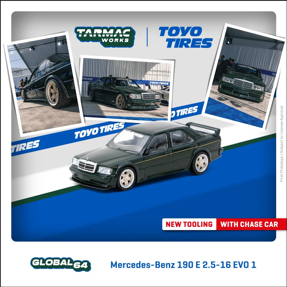 Tarmac Works - Mercedes-Benz 190 E 2.5-16 EVO 1 TOYO TIRES - GLOBAL64 - Scale 1/64 T64G-057-TOYO