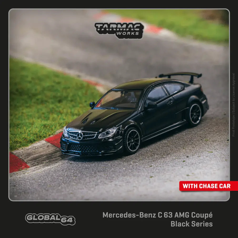 Tarmac Works - Mercedes-Benz C 63 AMG Coupé Black Series Matte Black - GLOBAL64 - Scale 1/64 T64G-009-MB