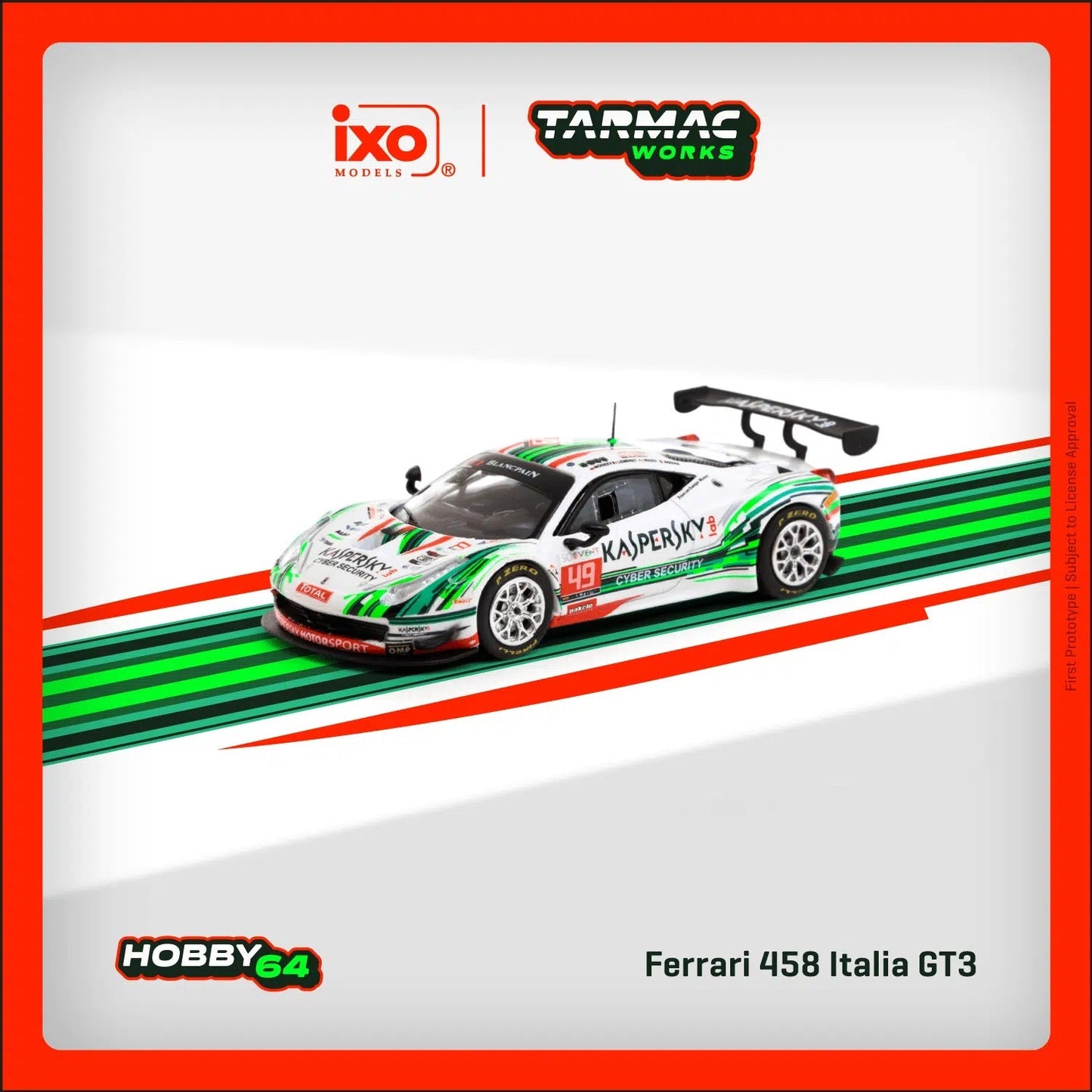 Tarmac Works - Ferrari 458 Italia GT3 24 heures de Spa 2016 - HOBBY64 - Échelle 1/64 T64-074-16SPA49