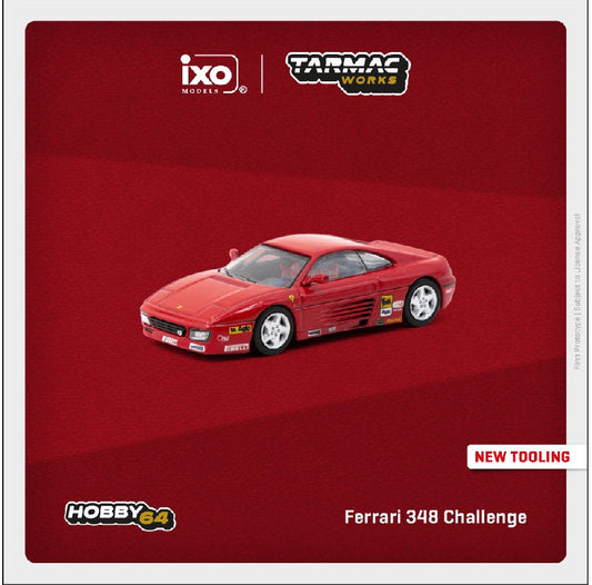 Tarmac Works - Ferrari 348 Challenge Présentation Rouge - HOBBY64 - Échelle 1/64 T64-082-PRE