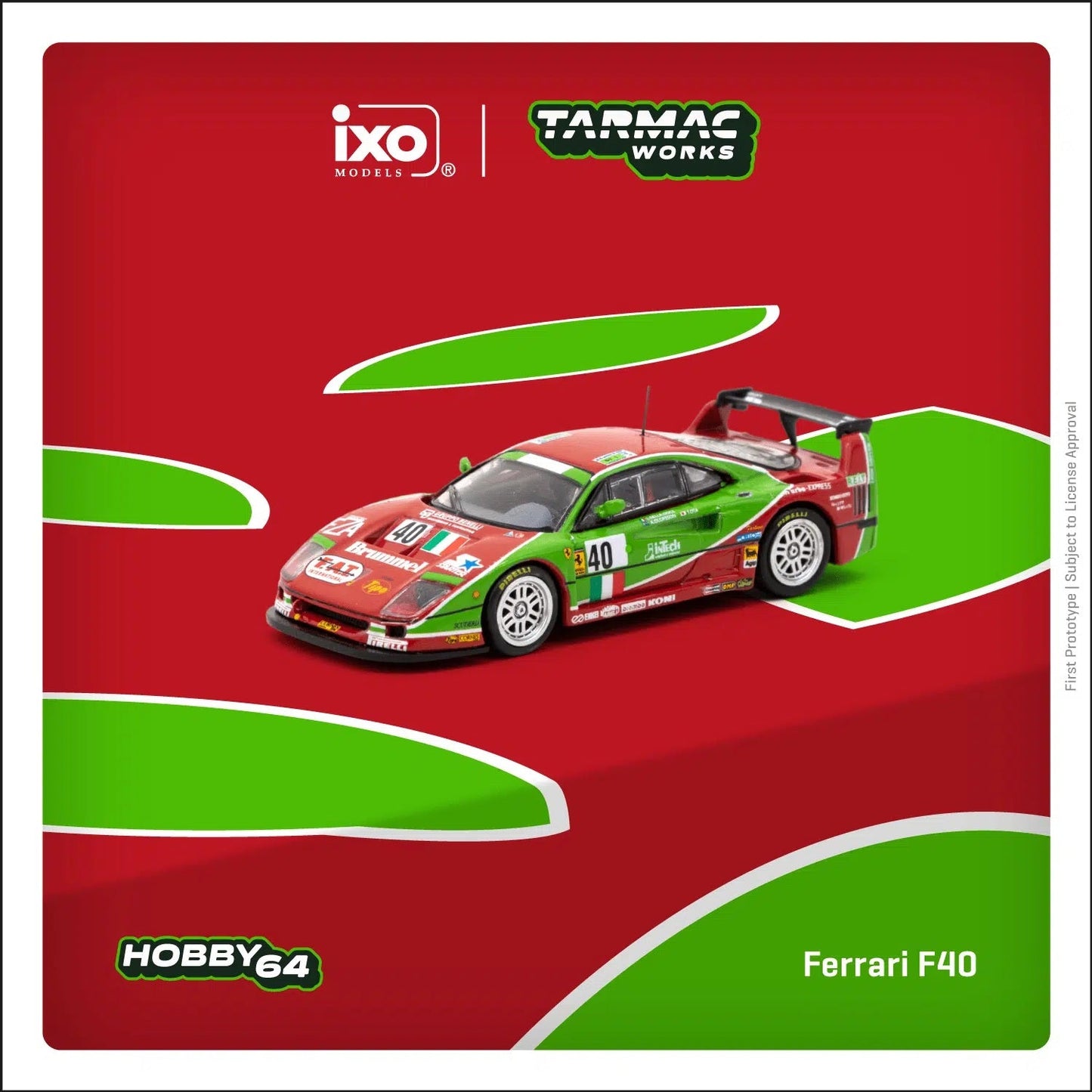 Tarmac Works - Ferrari F40 24h du Mans 1995 A. Olofsson / L. Della Noce - Échelle 1/64 T64-075-95LM40