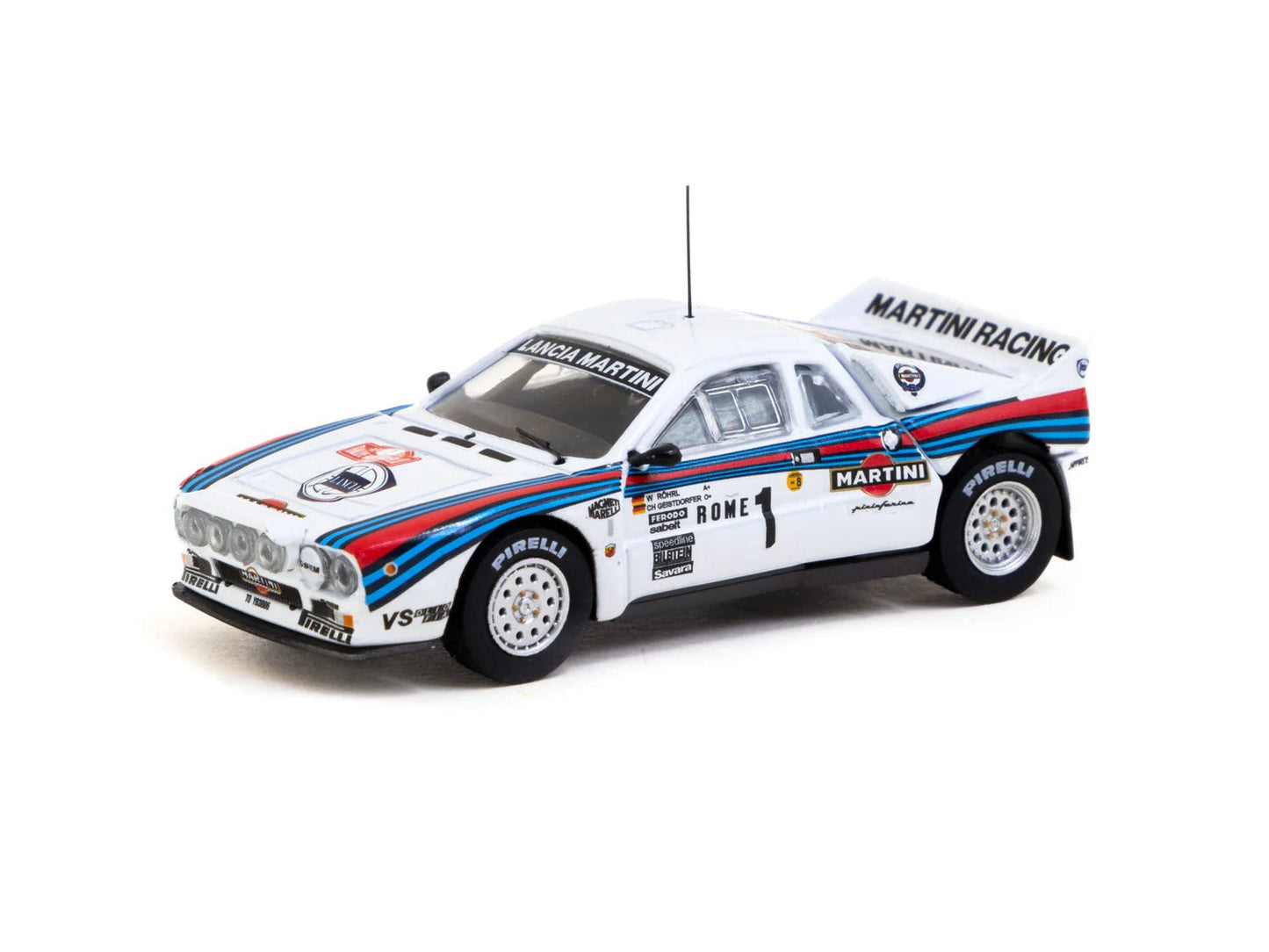 Tarmac Works Lancia 037 Rally - Rally Monte Carlo 1983 Winner W. Rohrl / C. Geistdorfer - Scale 1/64 T64P-TL002-83RMC01