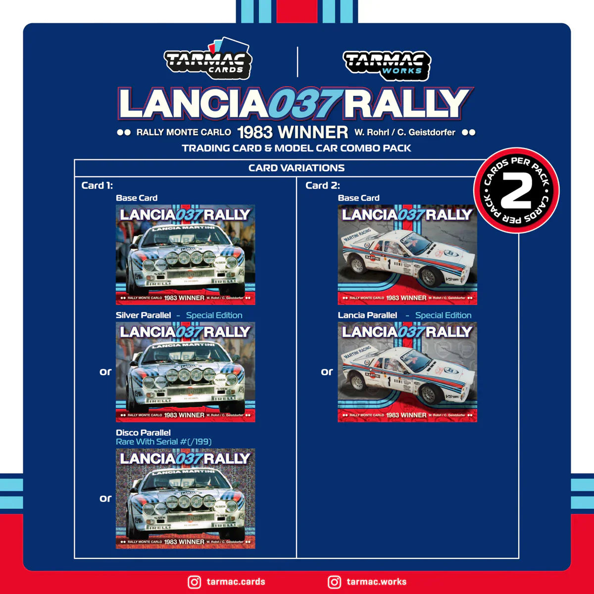 Tarmac Works Lancia 037 Rally - Rally Monte Carlo 1983 Winner W. Rohrl / C. Geistdorfer - Scale 1/64 T64P-TL002-83RMC01