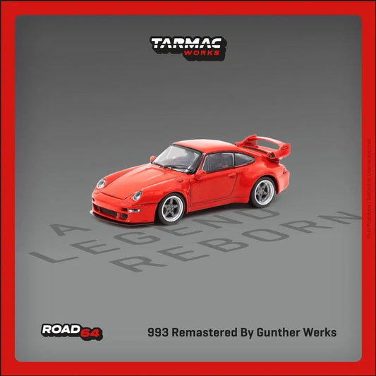 Tarmac Works - Porsche 993 remasterisée par Gunther Werks Rouge - ROAD64 - Échelle 1/64 T64R-TL054-RE