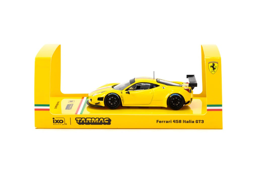 Tarmac Works - Ferrari 458 Italia GT3 Jaune - Works ROAD64 - Échelle 1/64 T64R-073-YL