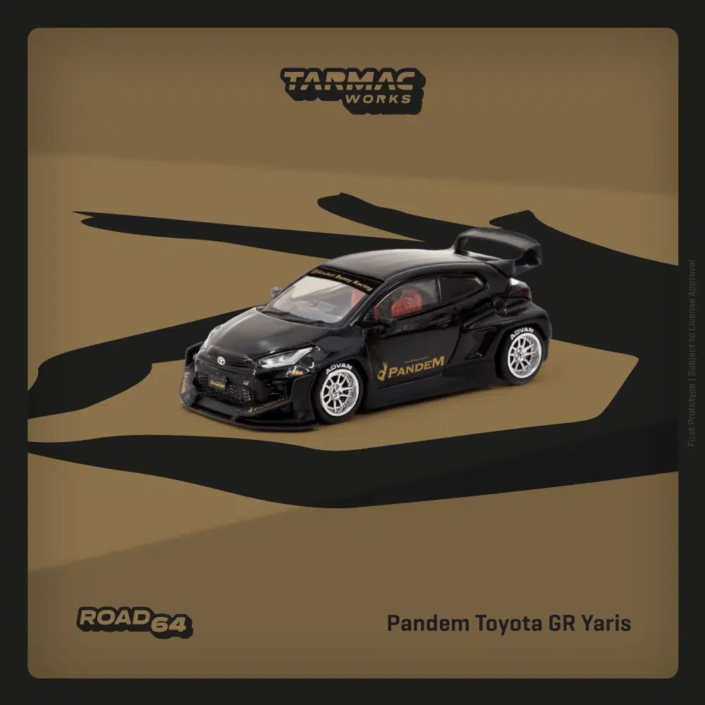 Tarmac Works - Pandem Toyota GR Yaris Noir - ROAD64 - Échelle 1/64 T64R-080-BK
