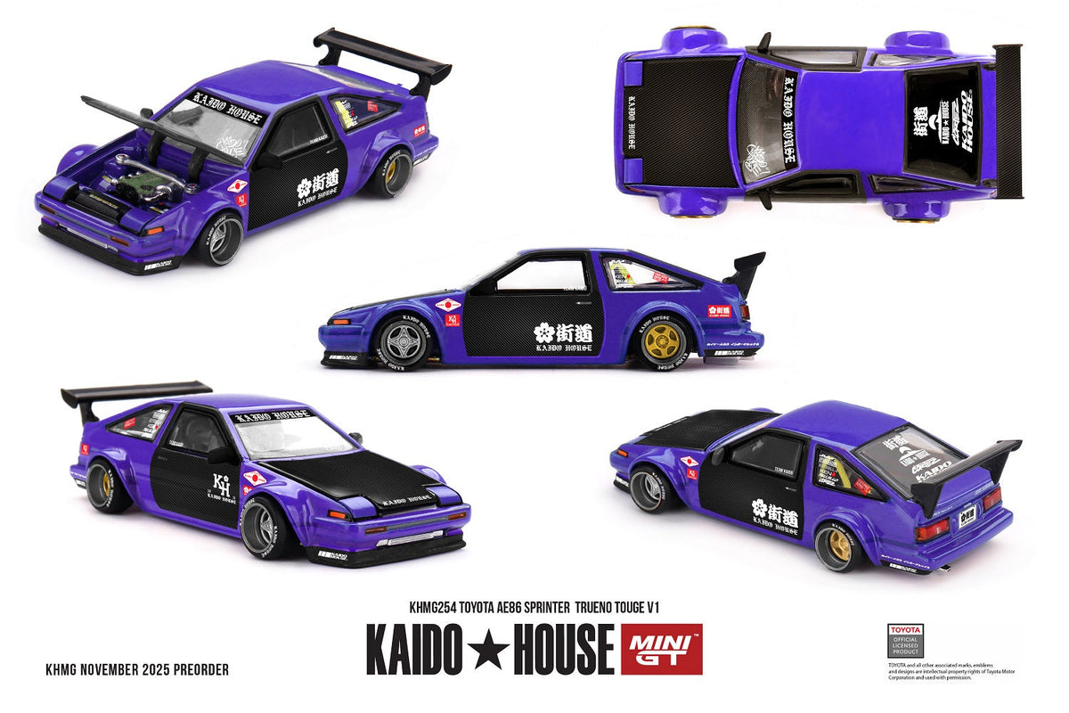 Mini GT - Toyota AE86 Sprinter Trueno KAIDO Touge V1 - Kaido House - Scala 1/64 KHMG254