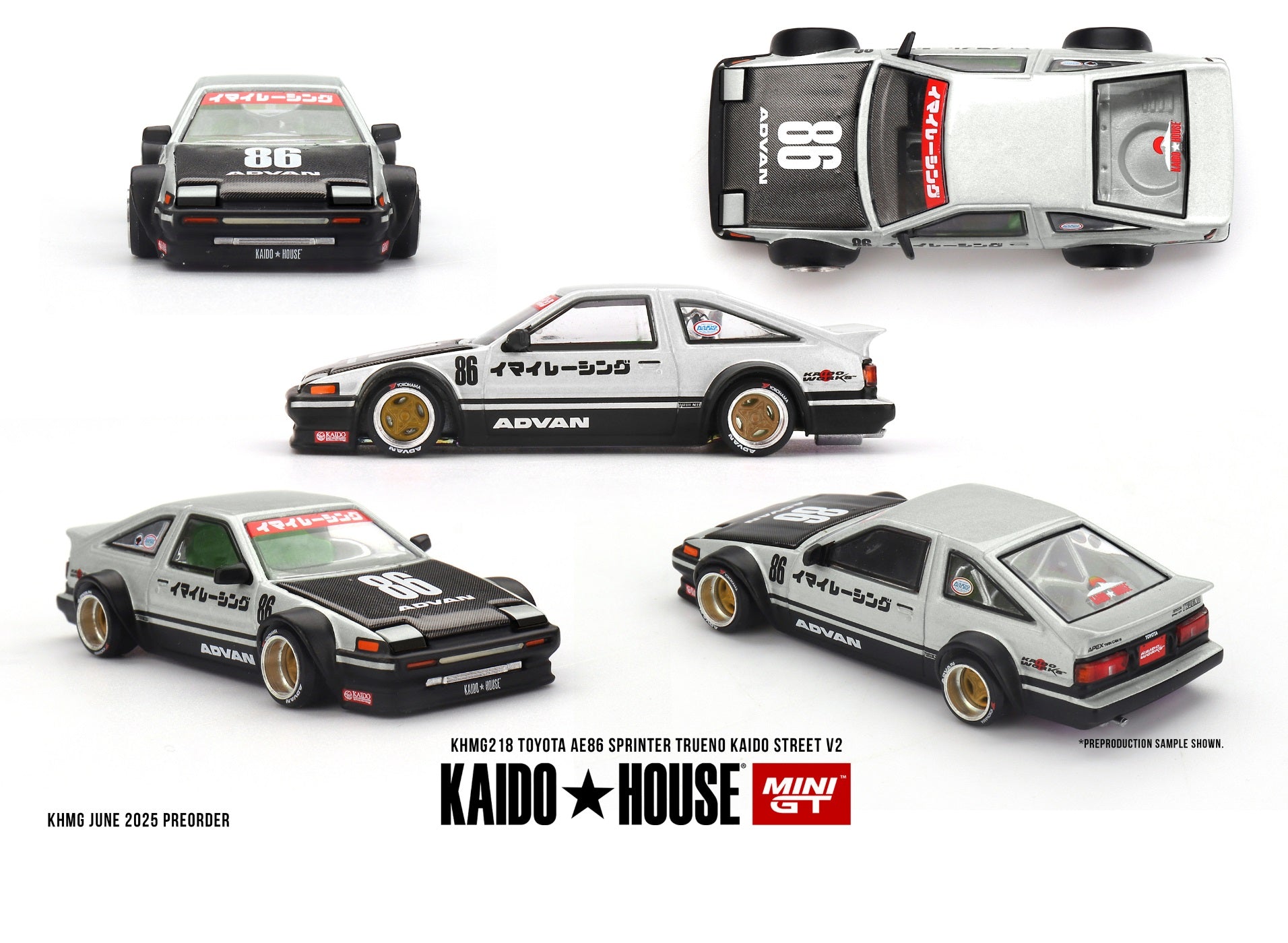 新品　KAIDO HOUSE AE86 BLKLTD ブラックリミテッド PRE-ORDER] Mini GT Kaido House - Toyota AE86 Sprinter Trueno Kaido