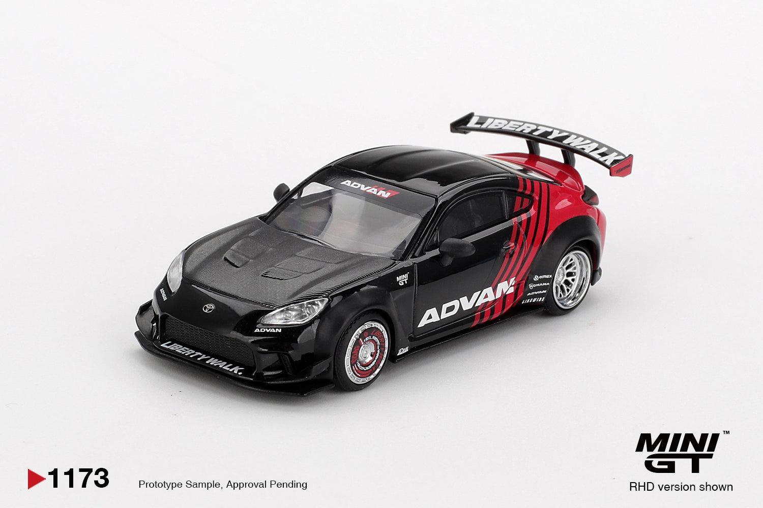 Mini GT - Toyota GR86 LB☆Nation Advan Black 2025 - Scale 1-64