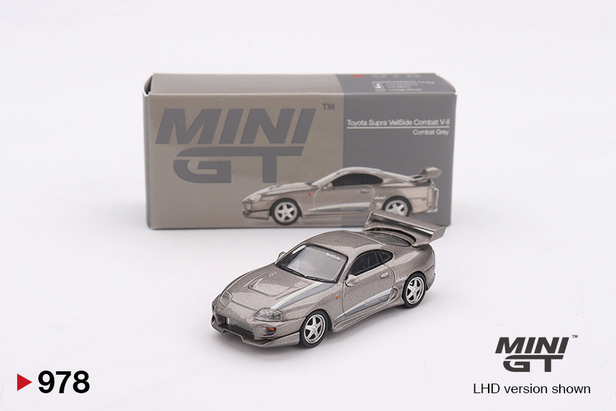 Mini GT - Toyota Supra MK4 (A80) Veilside Combat V-II Gray 2011 - Scale 1/64 MGT00978-BL Blister Packing