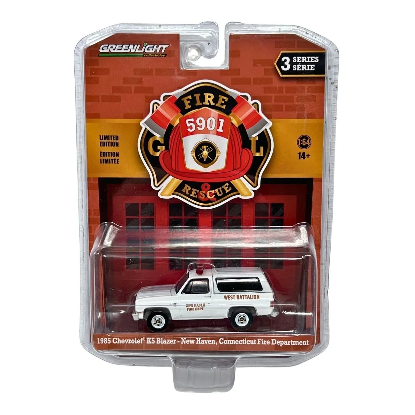 Greenlight - 1985 Chevrolet K5 Blazer New Haven Fire Connecticut Department Fire Department - Fire & Rescue Series - Échelle 1/64