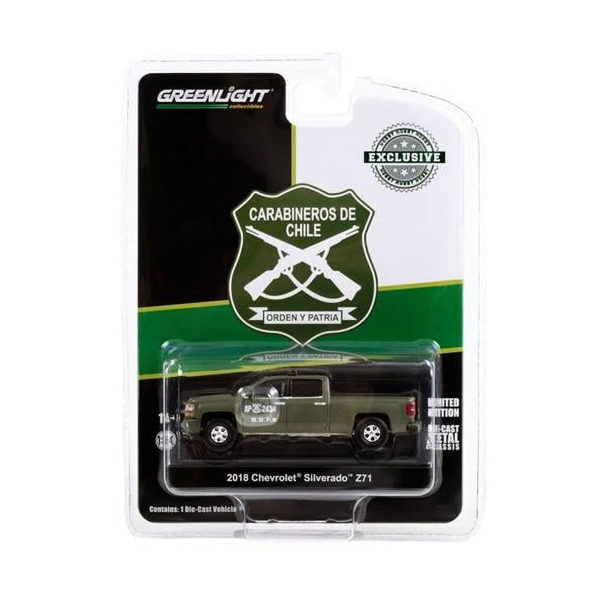 Greenlight - Chevrolet Silverado LT 2018 Z71 Carabineros De Chile - Greenlight - Échelle 1/64