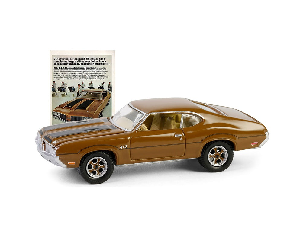 Greenlight Collectibles - 1972 Oldsmobile 4-4-2 - The Complete Escape Machine Vintage AD Cars - 1/64 Scale