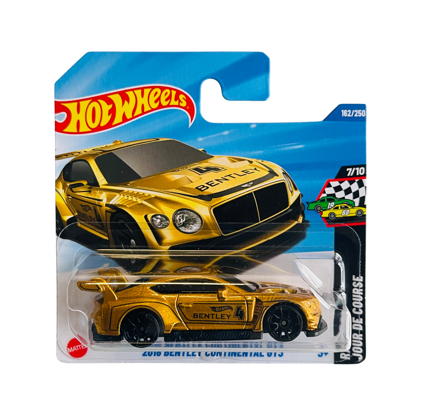 Hot Wheels - 2018 Bentley Continental GT3 (Gold) - HW Race Day Jour De CouRSe 7/10 - Scale 1/64 Approximately