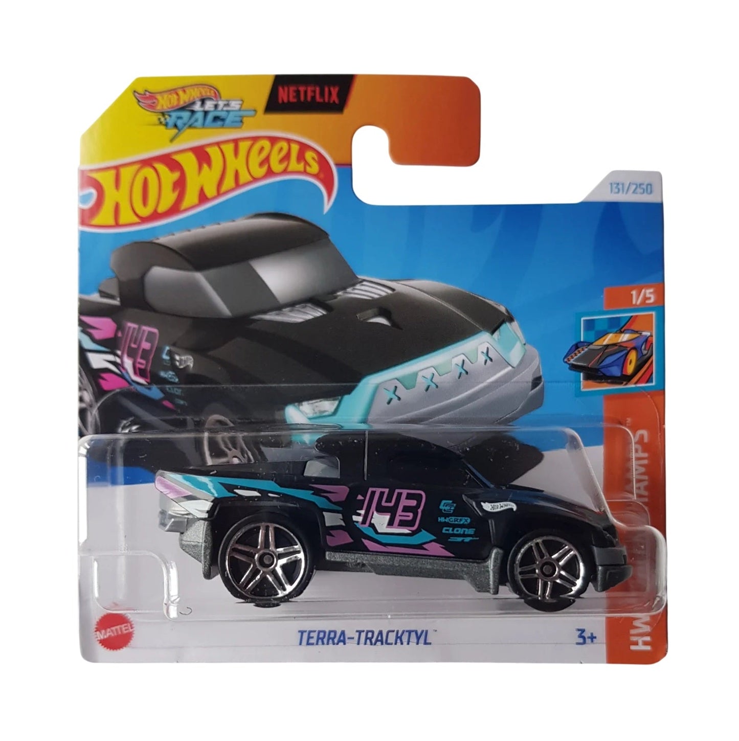 Hot Wheels - Terra-Tracktyl Black - HW Track Champs 1/5 - Scale 1/64 Approximately