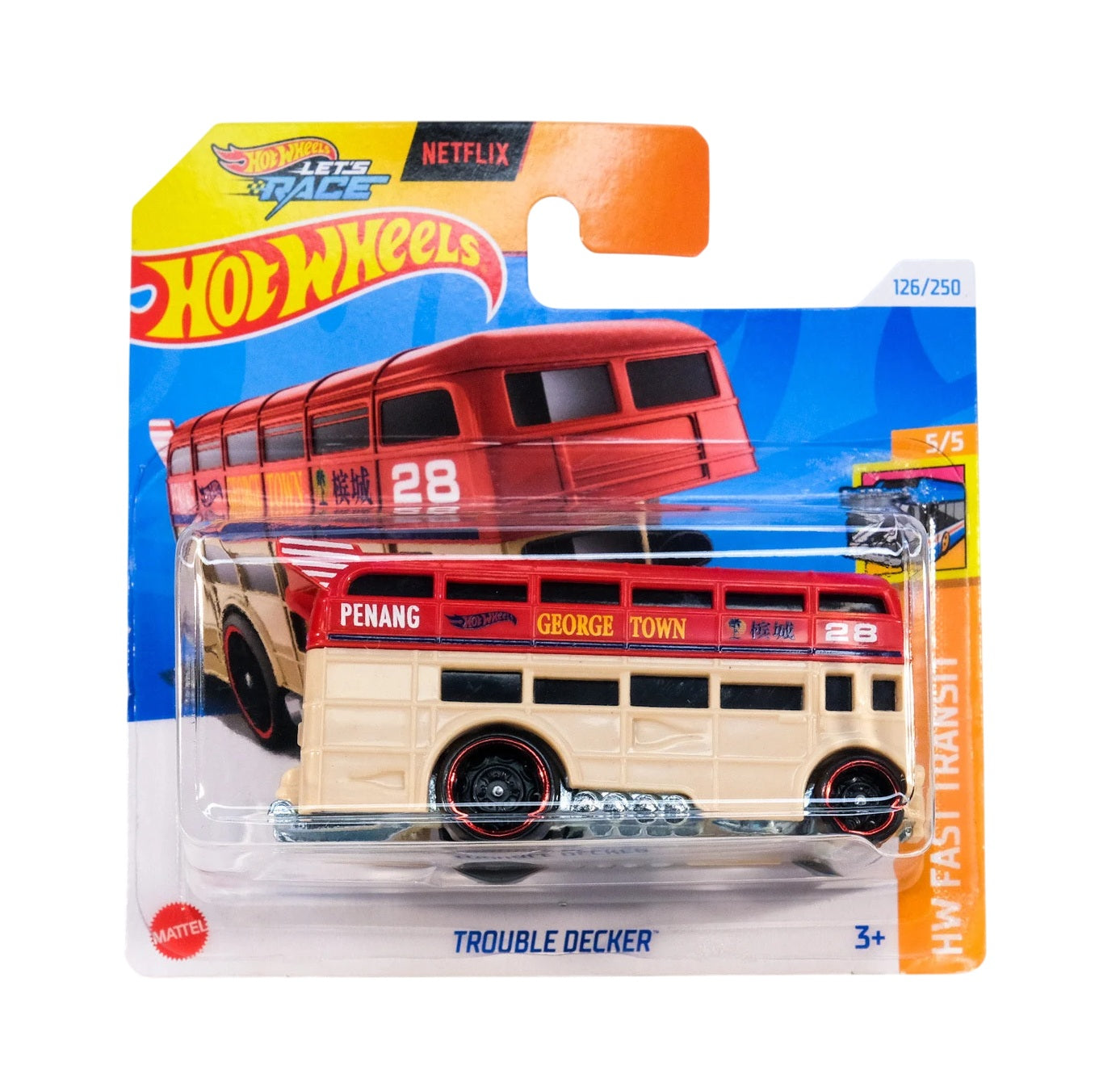 Hot Wheels - Trouble Decker - Let's Race - HW Fast Transit 5/5 - Scale 1/64 Approximately