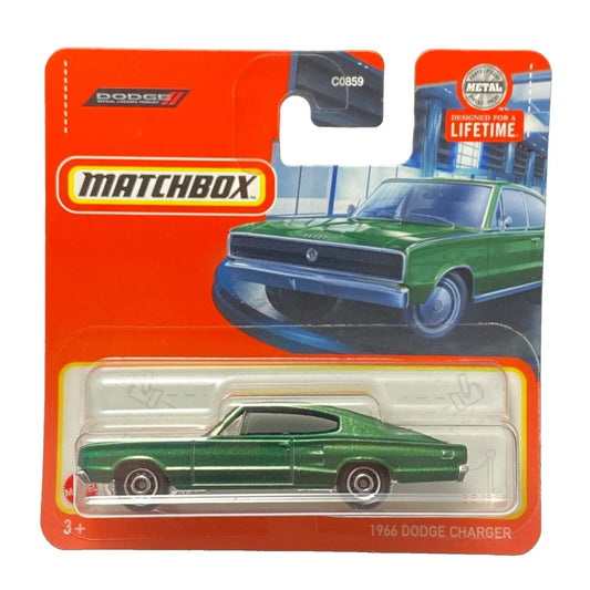 Matchbox - Dodge Charger 1966 Verte #13 - Matchbox - Échelle 1/64 environ