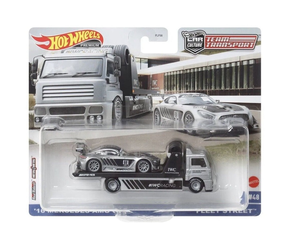 Mercedes-AMG GT3 16 + Fleet Street - Série Car Culture Team Transport - Hot Wheels Premium - Échelle 1/64