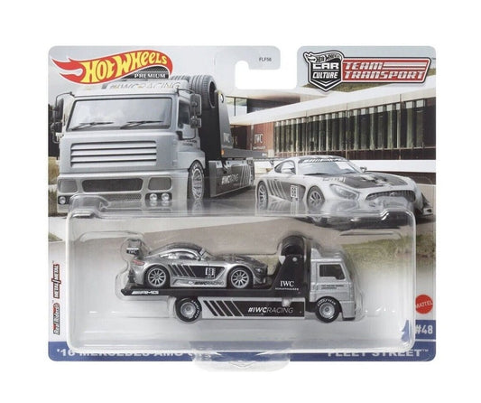 Mercedes-AMG GT3 16 + Fleet Street - Série Car Culture Team Transport - Hot Wheels Premium - Échelle 1/64