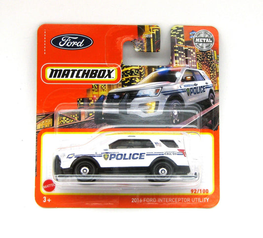 Matchbox - Ford Interceptor Utility 2016 Police #92 - Matchbox - Échelle 1/64 environ