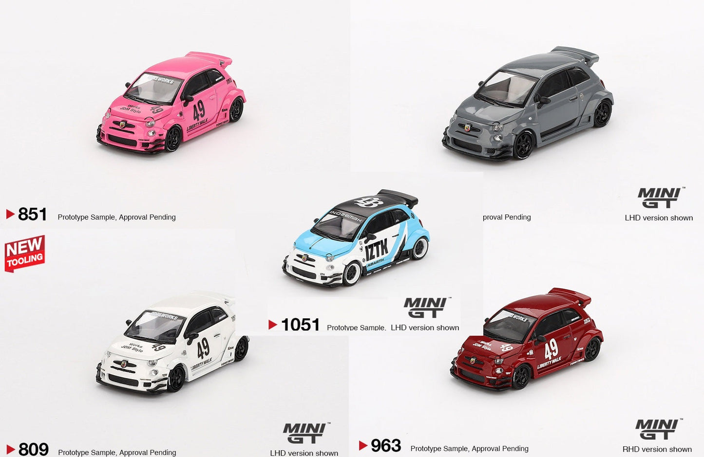 Mini GT - ABARTH SET 5 Modèles - Échelle 1/64