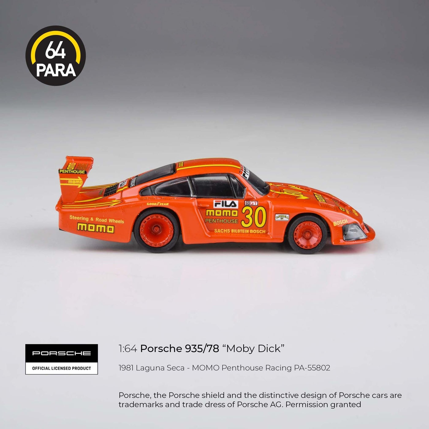 Para64 - Porsche 935/78 Moby Dick 1981 Laguna Seca 100 Miles MOMO - 1/64 Scale