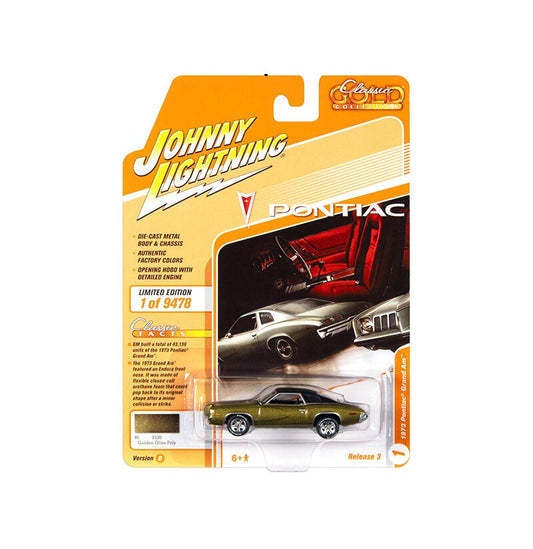 Johnny Lightning - 1973 Pontiac Grand Am Golden Olive Poly "Classic Gold Collection" - Scala 1/64