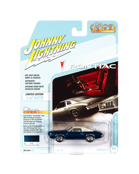 Johnny Lightning - 1973 Pontiac Grand Am Admirality Blue Poly "Classic Gold Collection" - Scala 1/64